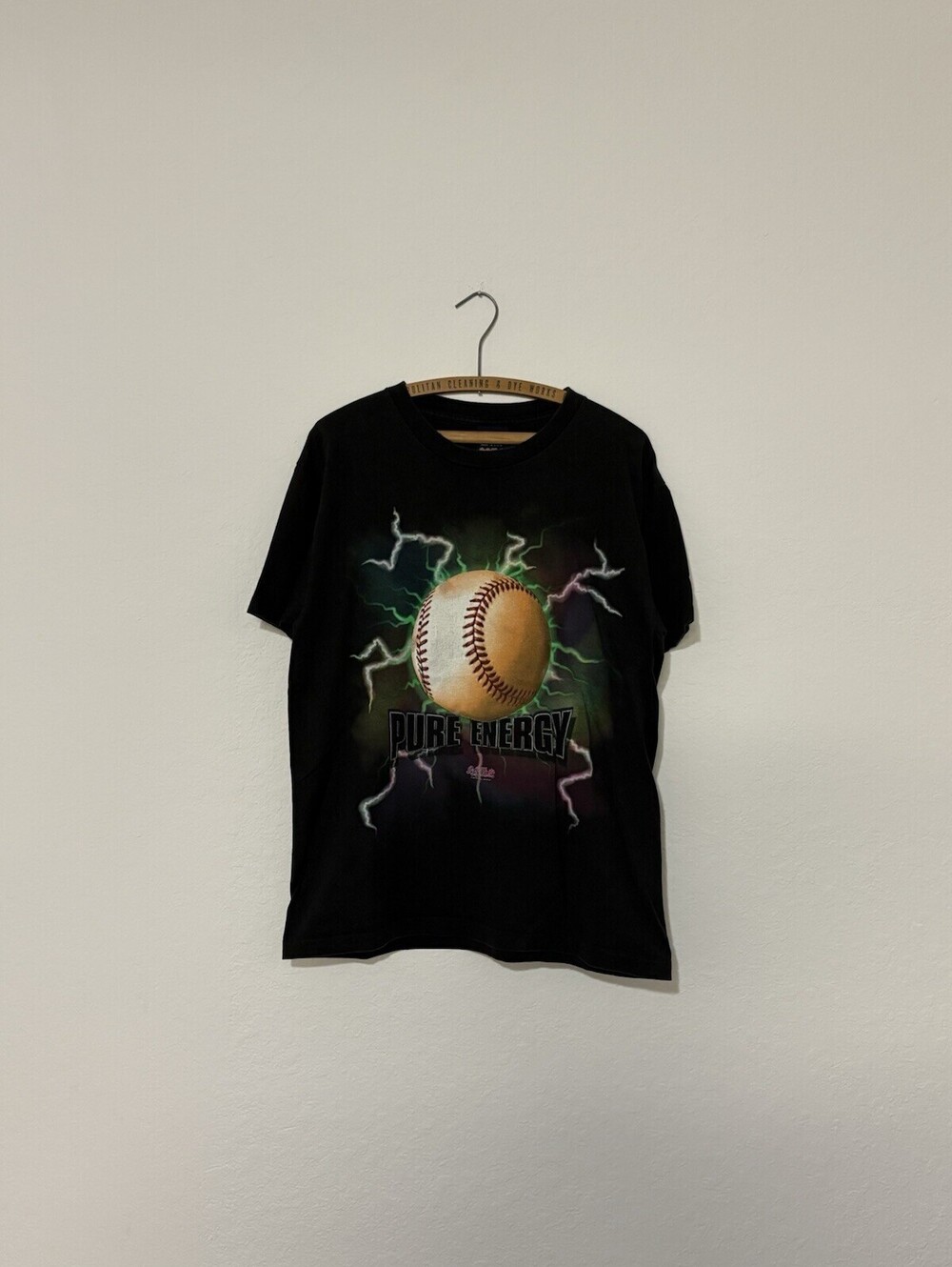 Vintage 90’s RARE Pure Energy Baseball Big Ball Sports Lightning Shirt Size L